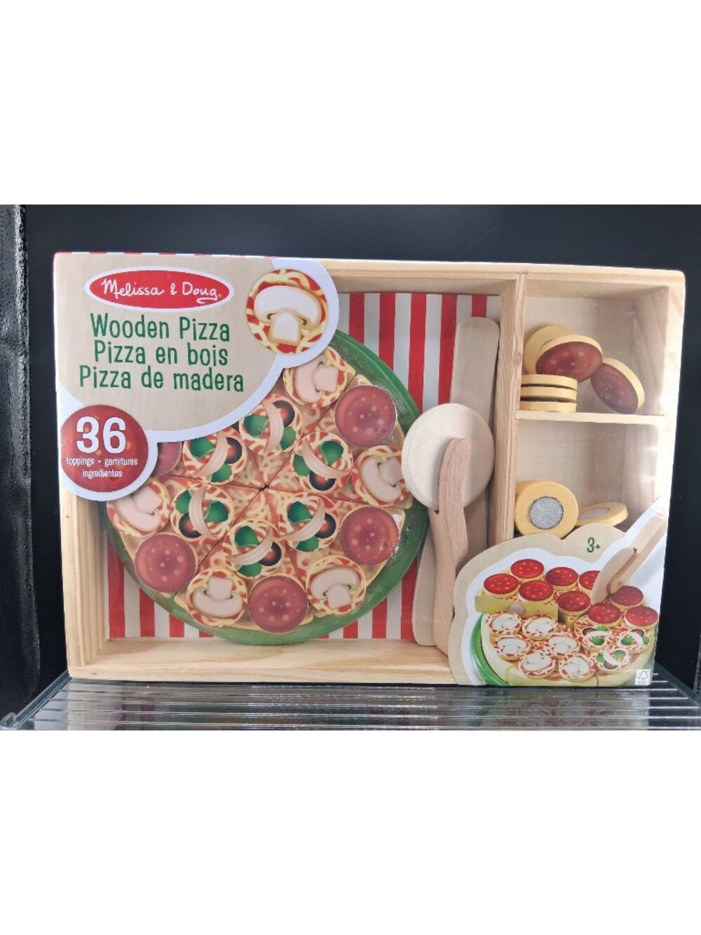 Melissa & Doug Wooden Pizza Set Pretend Play Toy With 36 Toppings